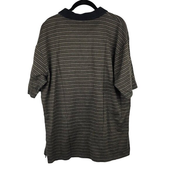 Arnold Palmer Casual Mens Striped Polo Shirt Size XL 100% Cotton Brown - Picture 5 of 5